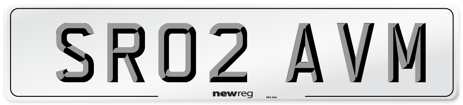 SR02 AVM Number Plate from New Reg